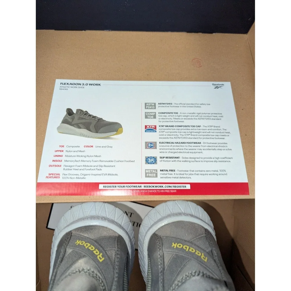 Reebok Flexagon 3.0 Work Mens Composite Toe Safety Shoes‎ RB4063 Size 13